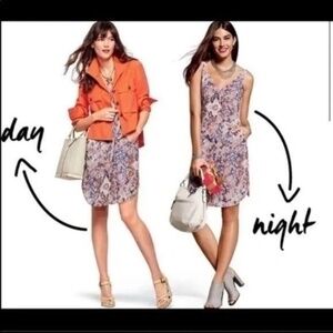 CAbi Fresco Multicolor Abstract Strappy Tank Sleeveless Slip Dress